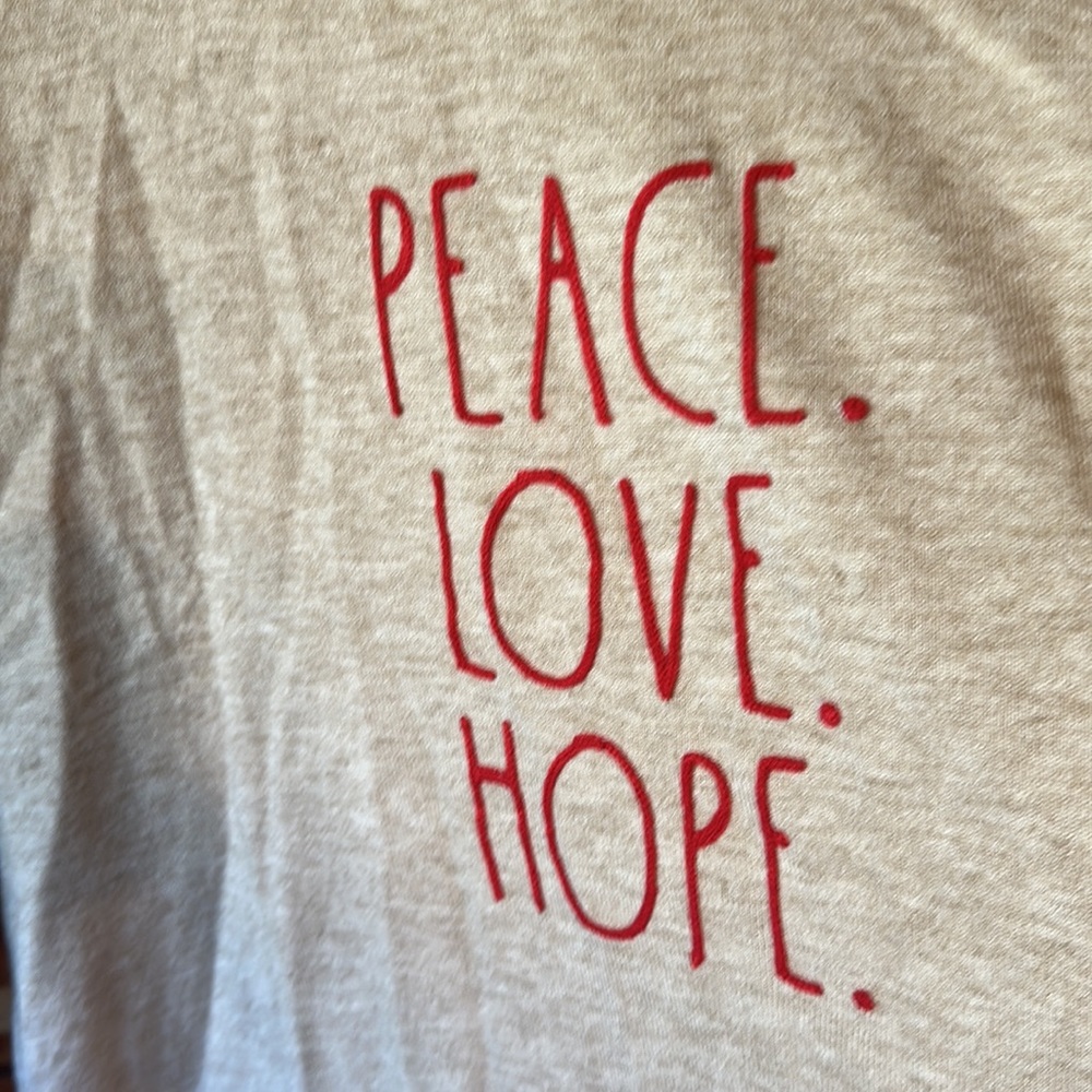 Rae Dunn Peace Love Hope Sweater Large NWT Holiday